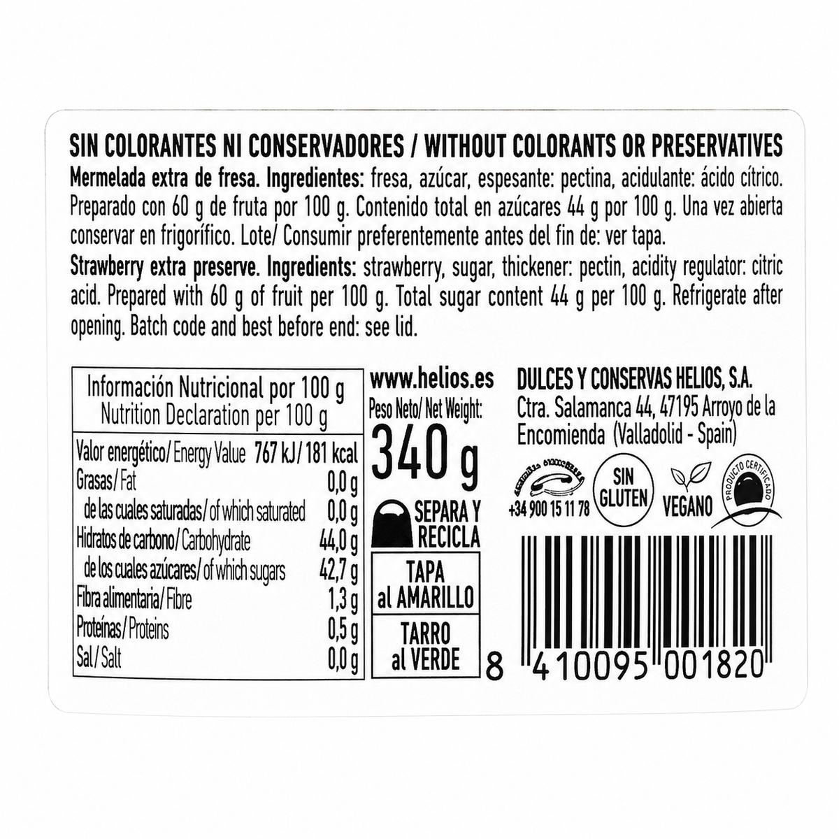 HERO CONFITURA ARANDANOS Y FRAMBUESA DIET 280GR