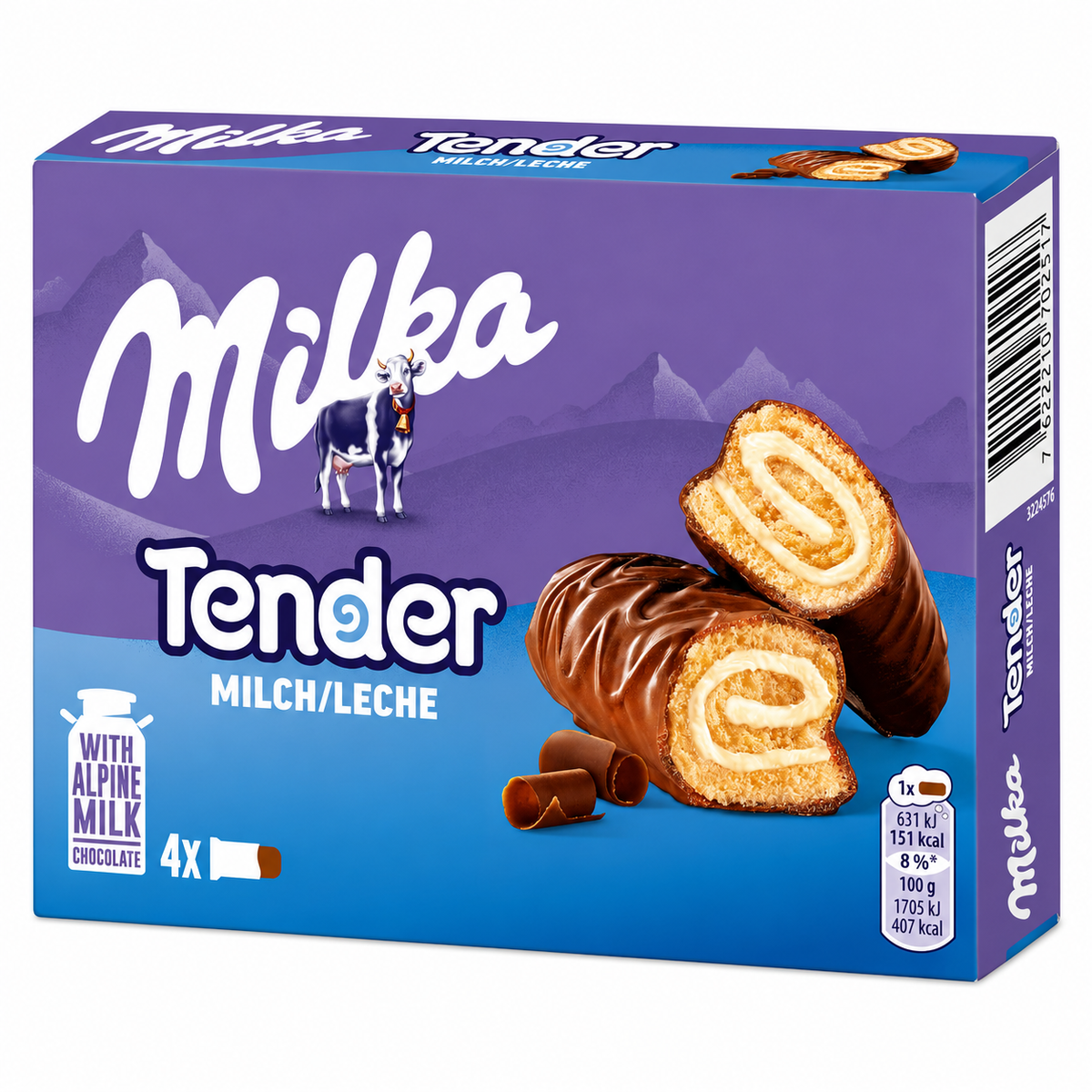 MILKA TENDER LECHE PACK 4 185GR