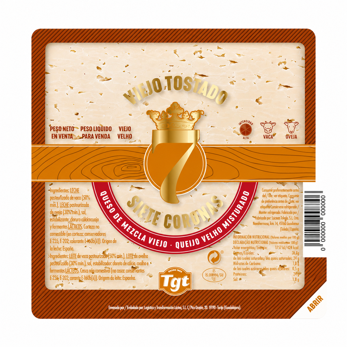 7 CORONAS QUESO VIEJO TOSTADO 250GR