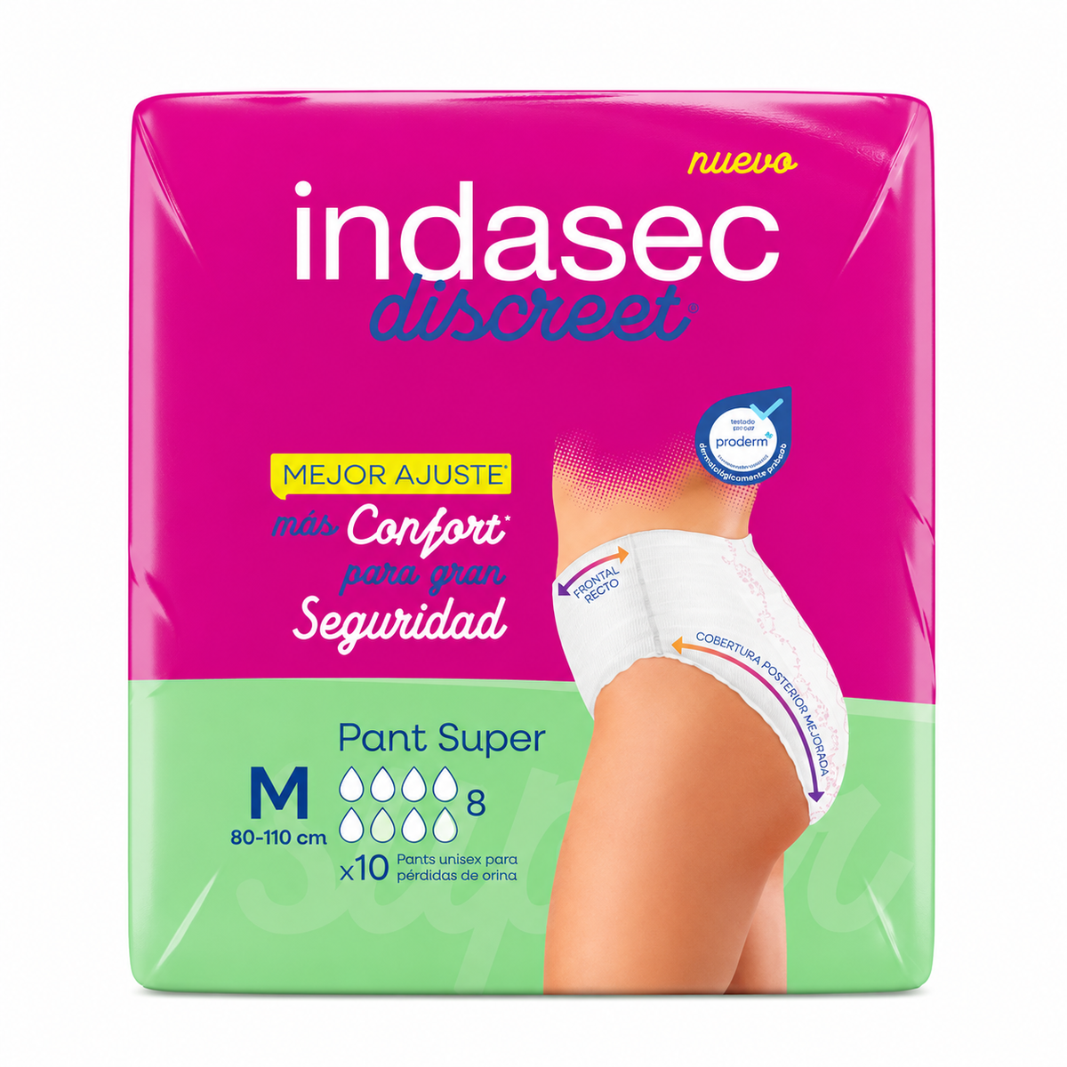 INDASEC PANTS PLUS TALLA M 10 UNID.