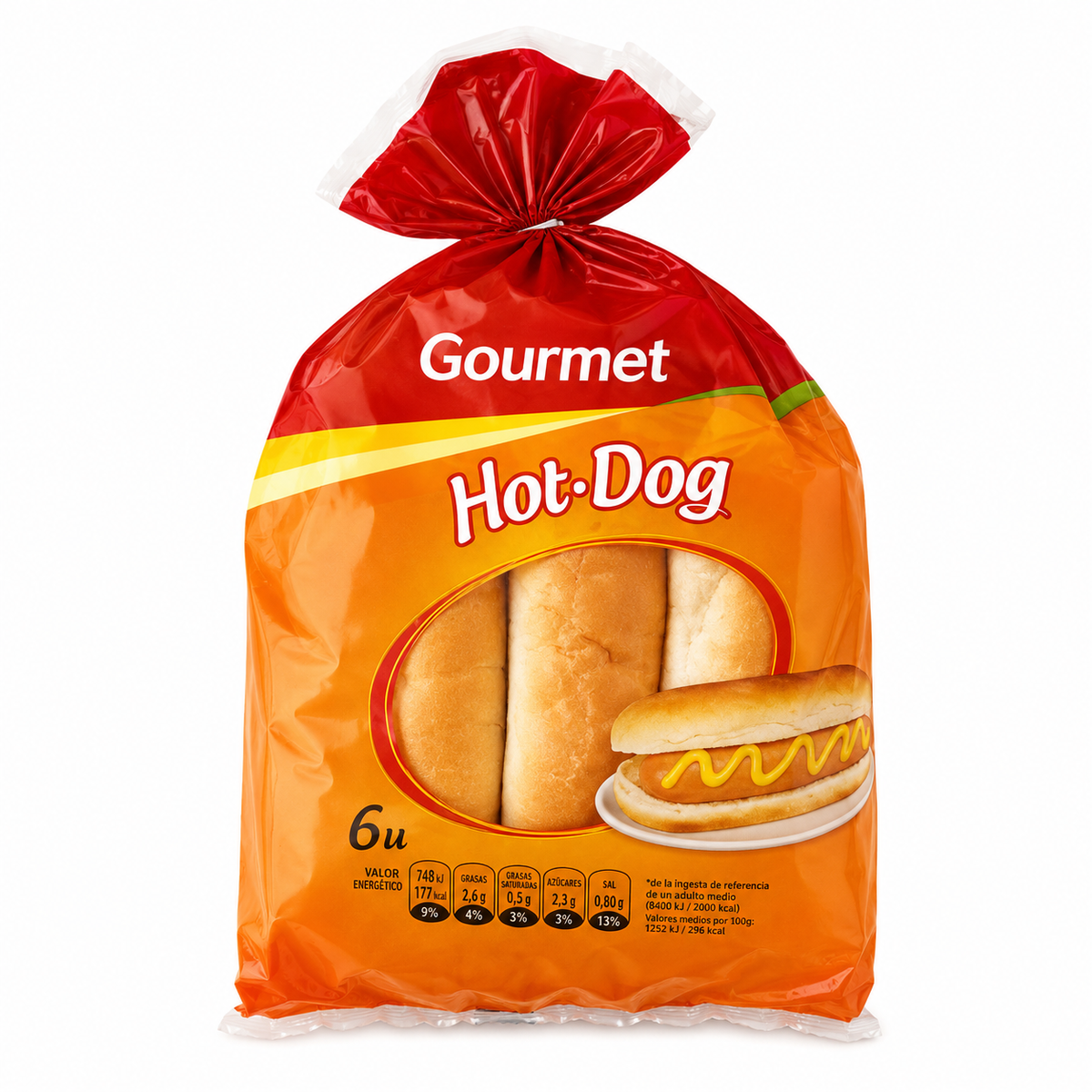 GOURMET PAN HOT DOG 330 G 6 U
