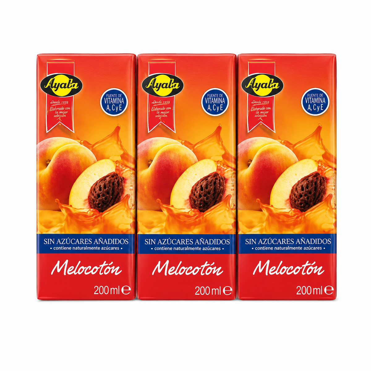 AYALA BEBIDA REFRESCANTE S/AZUCAR MELOCOTON P-3X200ML