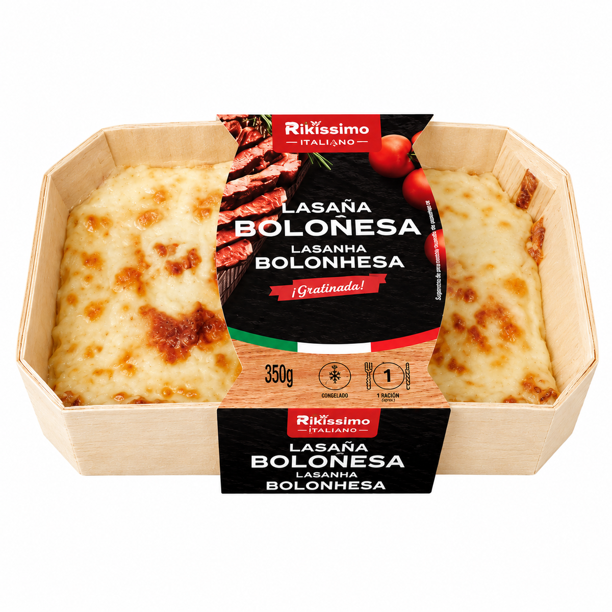 RIKISSIMO LASAÑA BOLOÑESA GRATINADA 350 G