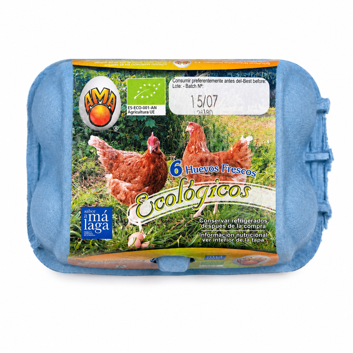 AMA HUEVOS ECOLOGICOS CARTON 6 UNIDADES 328GR
