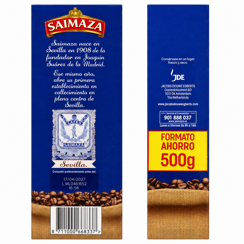 SAIMAZA CAFE MOLIDO NATURAL 500 GR