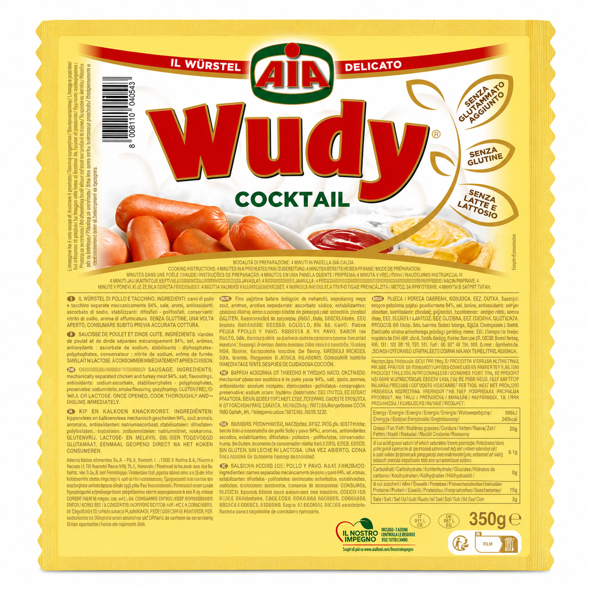 WUDY SALCHICHAS COCKTAIL 350 GR