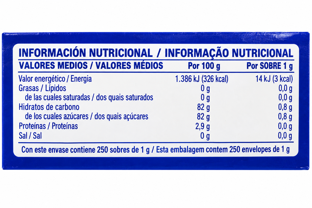 EDULCORANTE AYALA 250 SOBRES 1 GRS.