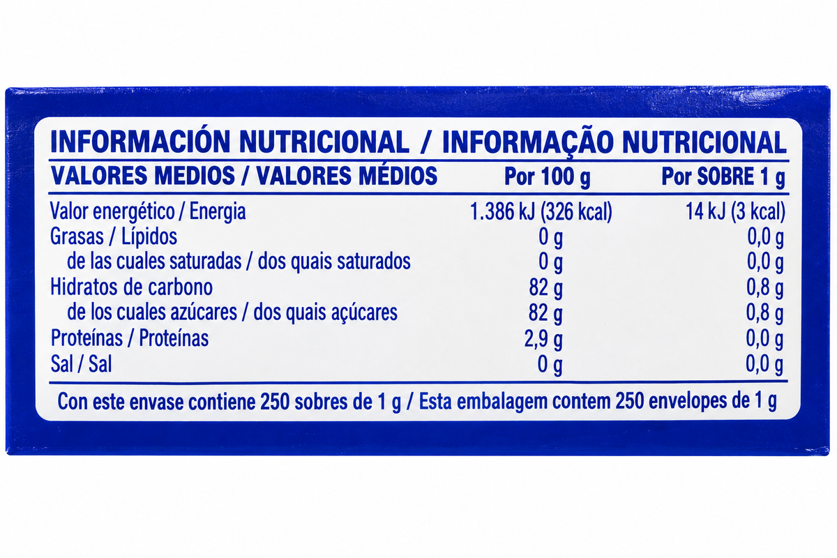 EDULCORANTE AYALA 250 SOBRES 1 GRS.