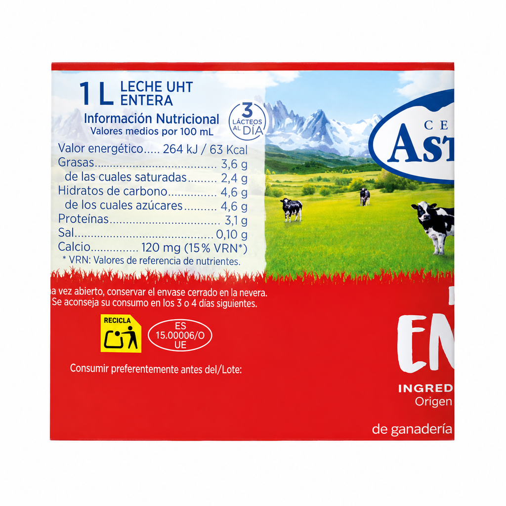 Leche Asturiana Entera 1.5 L