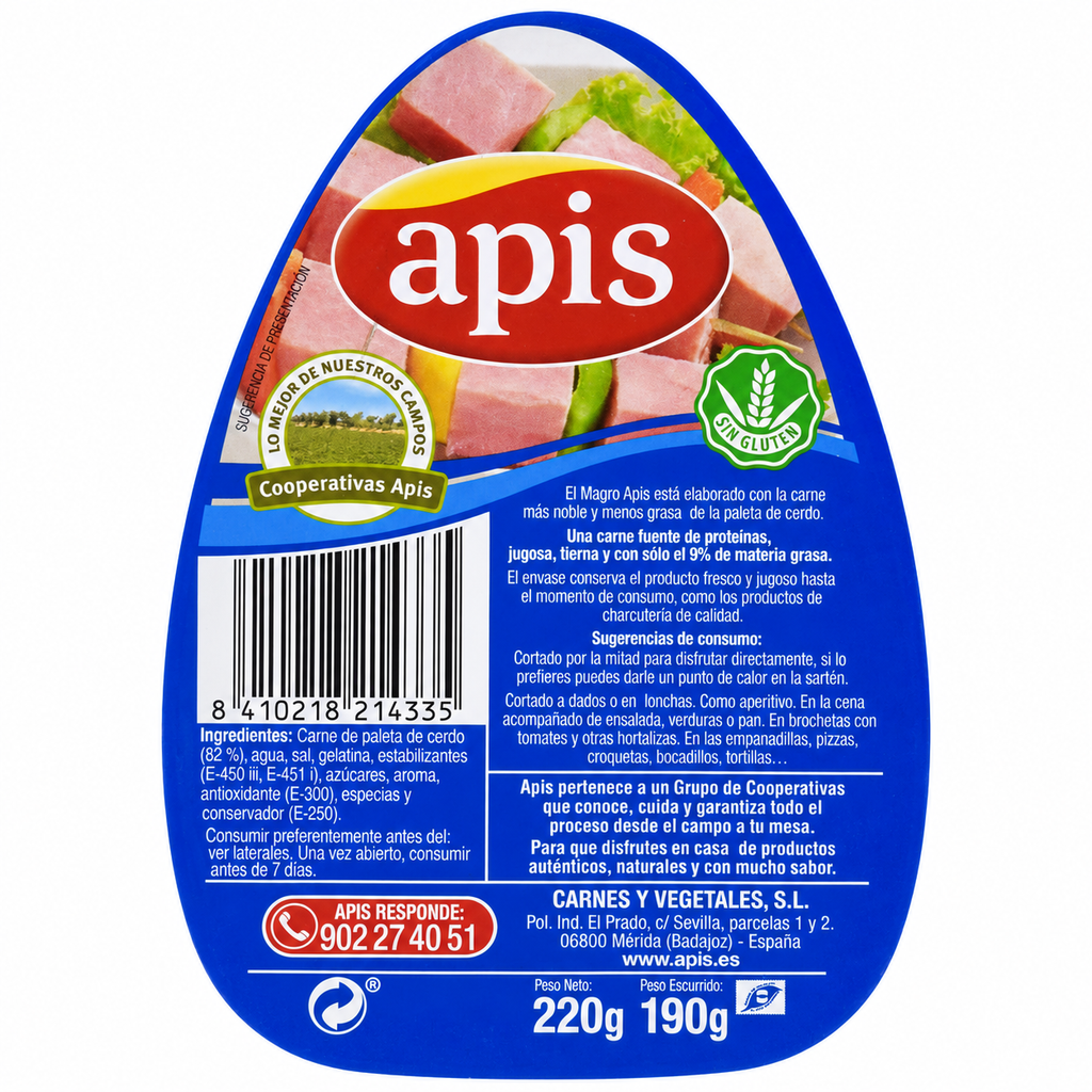 MAGRO APIS PALETA CERDO 220GR
