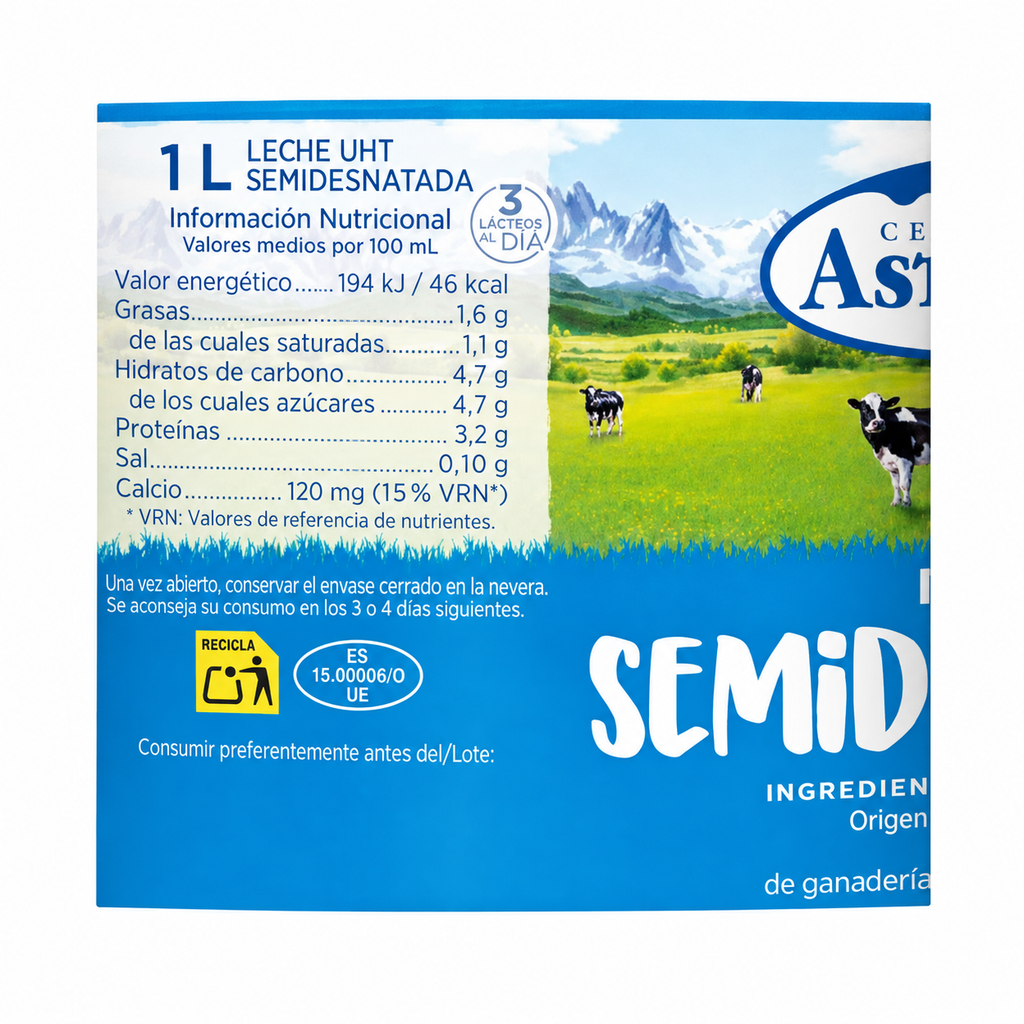 Leche Asturiana Semidesnatada B/1l