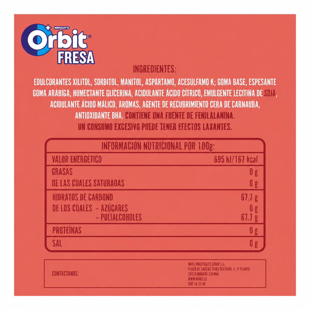ORBIT FRESA 46 GRAGEAS BOX