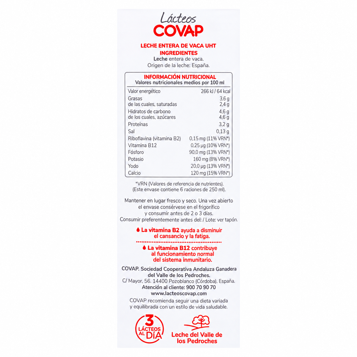 Covap Leche Entera Bot. 1.5l