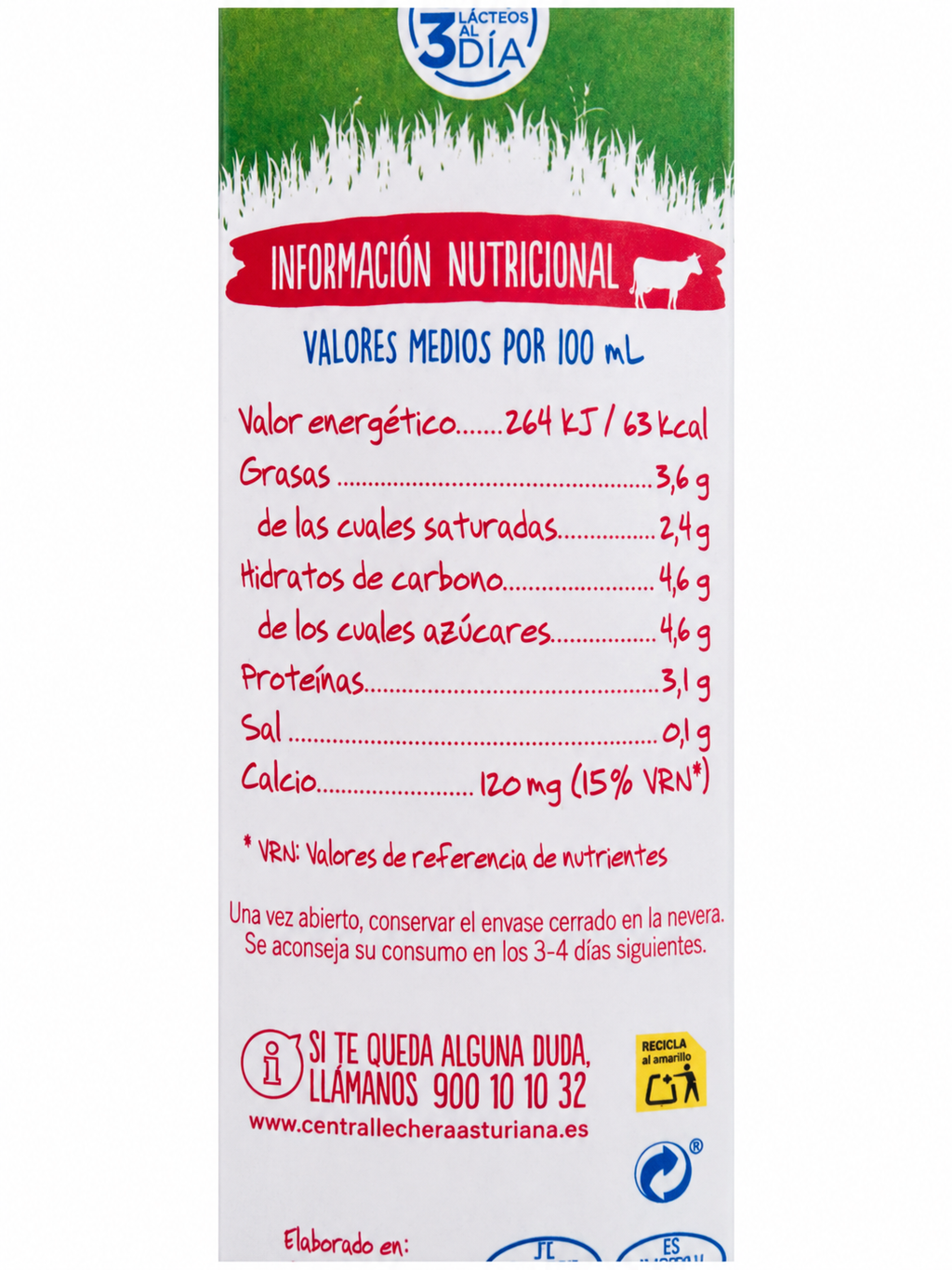 Leche Entera Asturiana 1 L