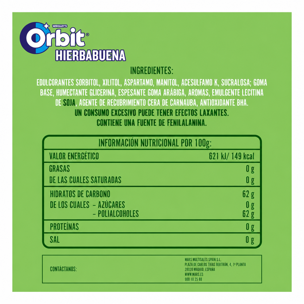ORBIT REFRESHERS HIERBABUENA 67GR