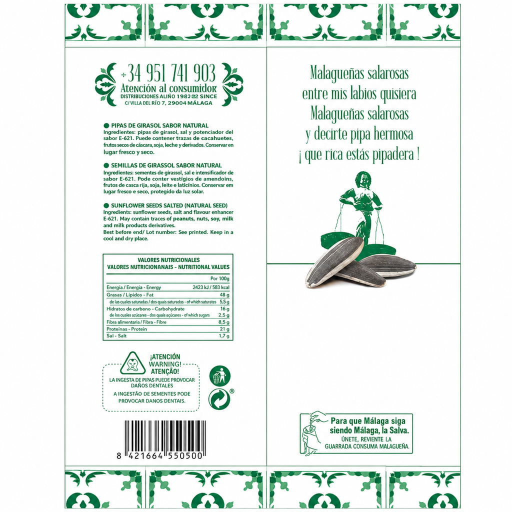 MALAGUEÑAS PIPAS AGUASAL 120GR