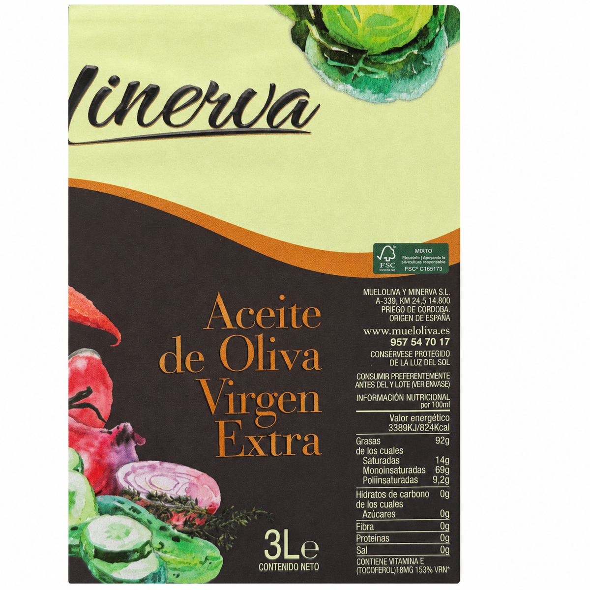 ACEITE DE OLIVA VIRGEN EXTRA MINERVA 3L