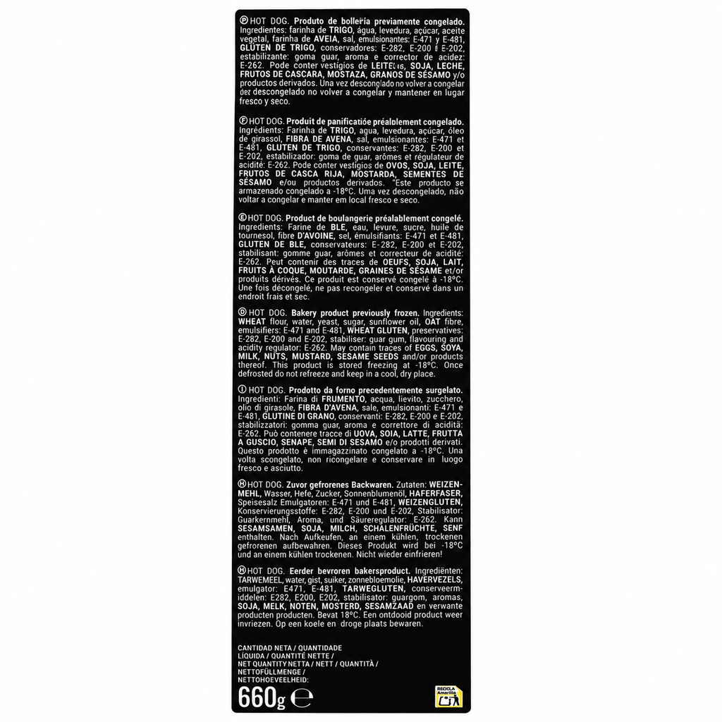 HNOS JUAN HOT DOG 660GR PACK 12 UNIDADES