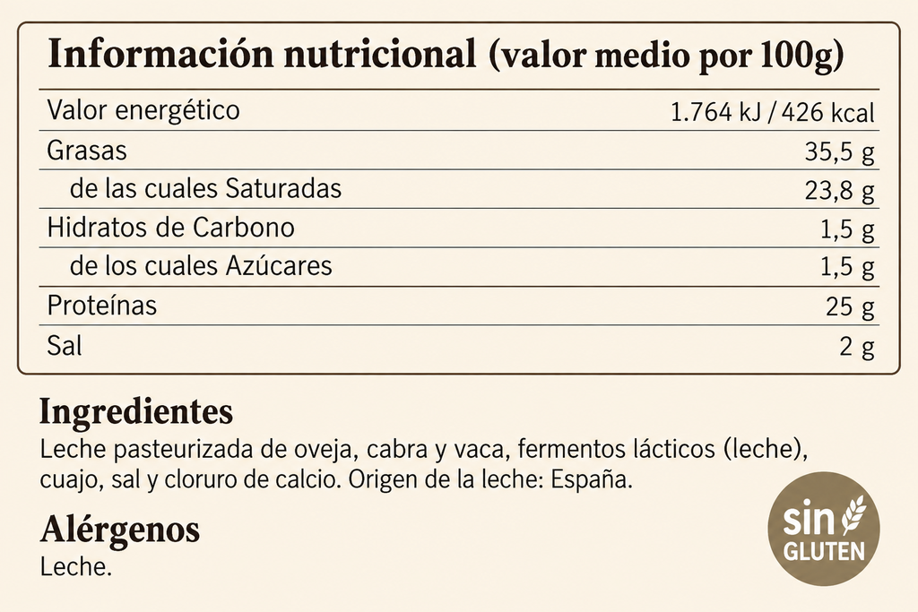 GARCIA BAQUERO MAESTRIA YA CORT.Q.CURADO CUÑA 250 GR.