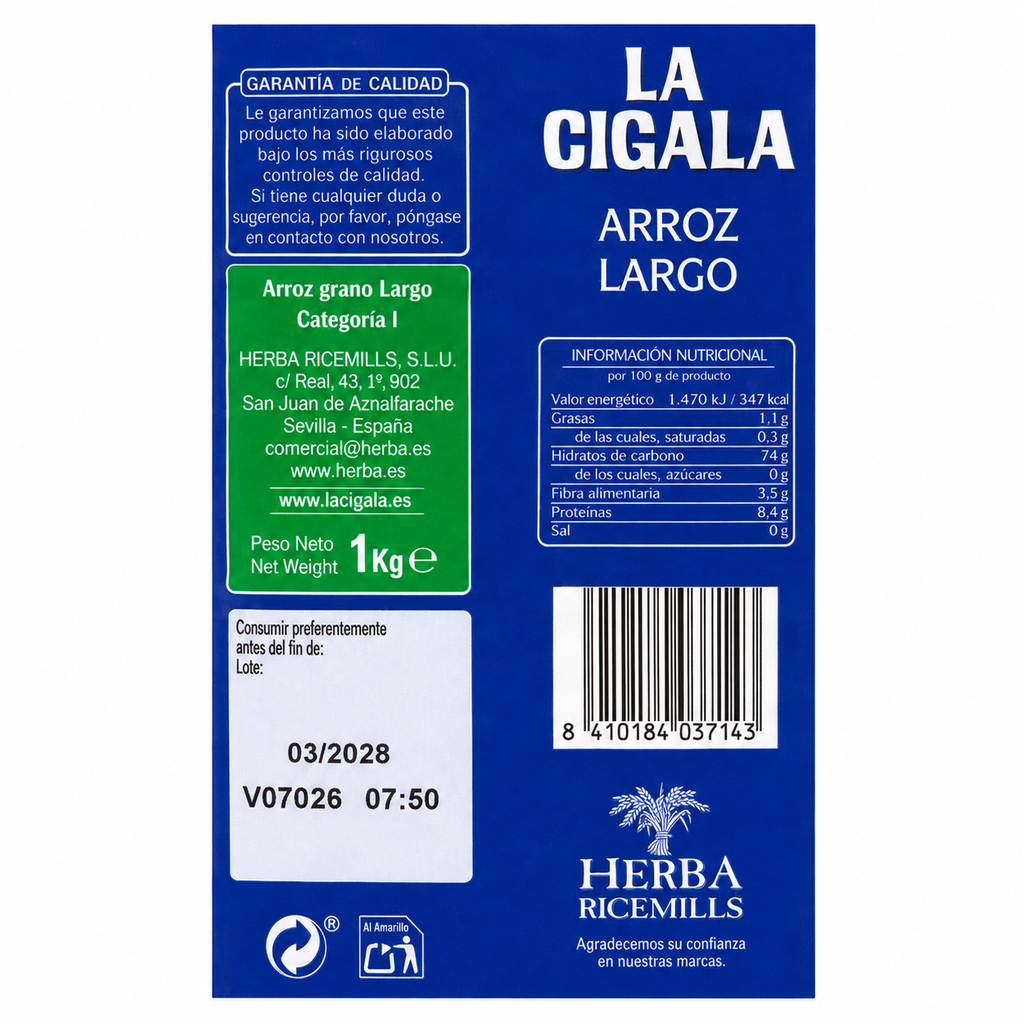 LA CIGALA ARROZ LARGO 1KG