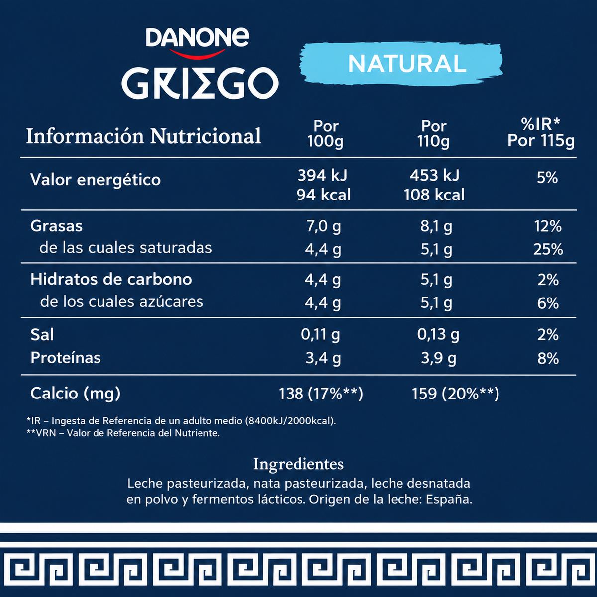 DANONE BULK GRIEGO NATUAL 920GR