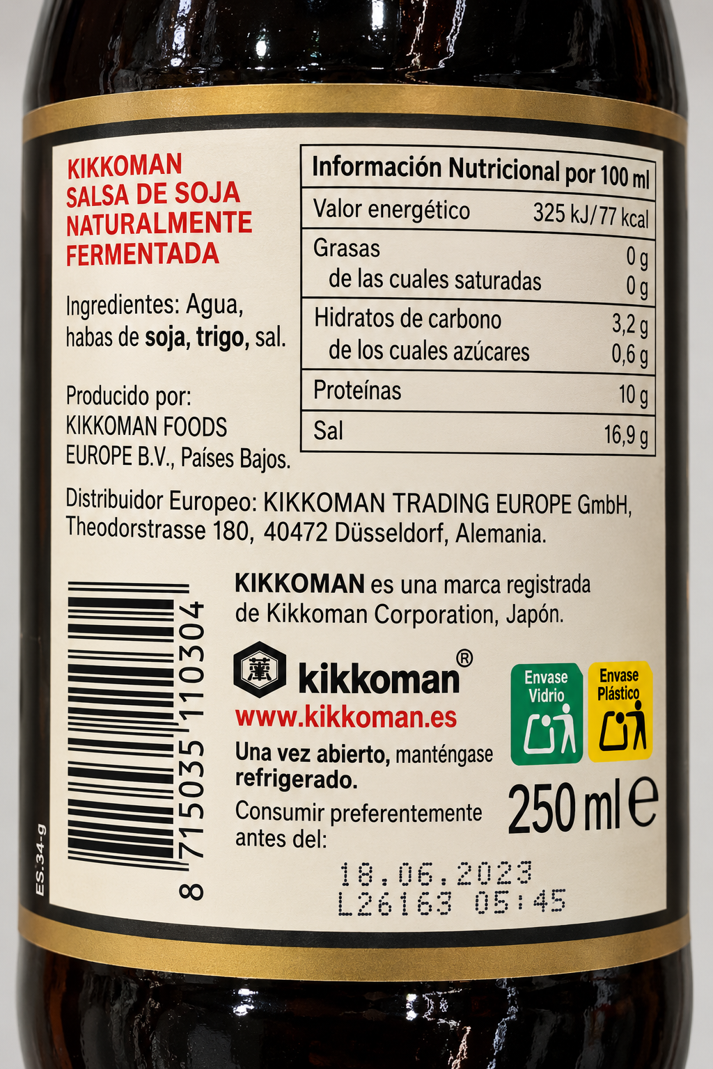 KIKKOMAN SALSA DE SOJA 250ML