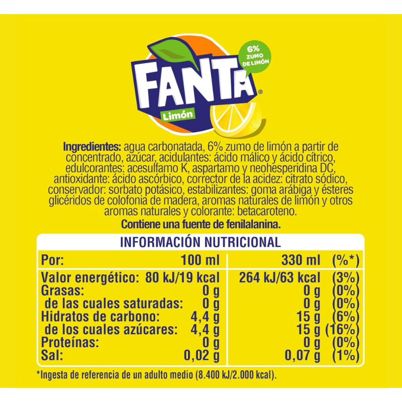 FANTA LIMON LATA 33 CL