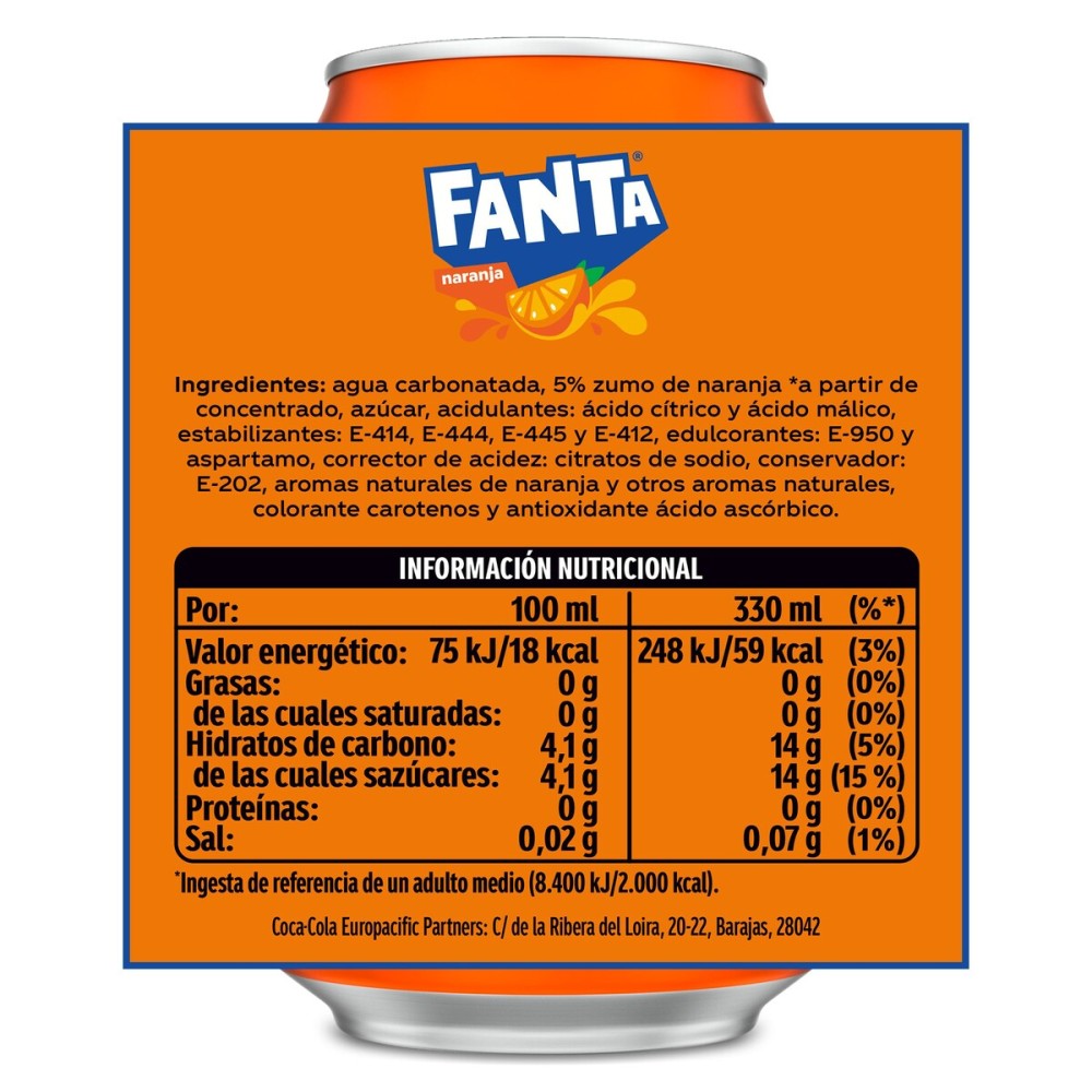FANTA NARANJA LATA 33 CL