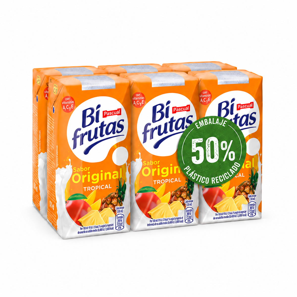 ZUMO BIFRUTAS PASCUAL TROPICAL 6X 200ML