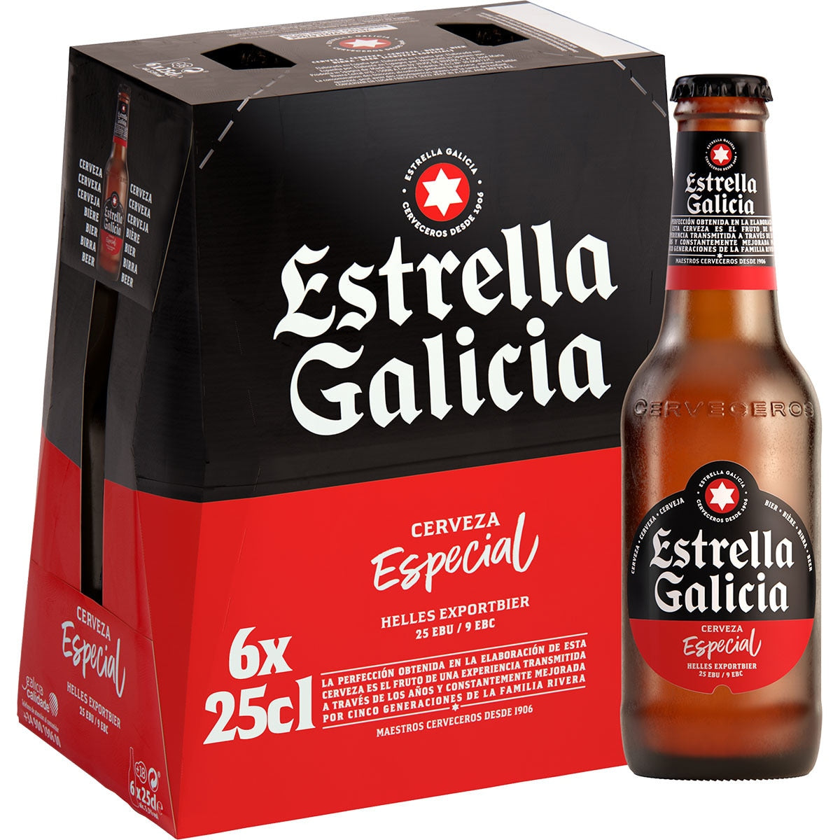 ESTRELLA GALICIA CERVEZA BOTELLIN PACK 6X25CL