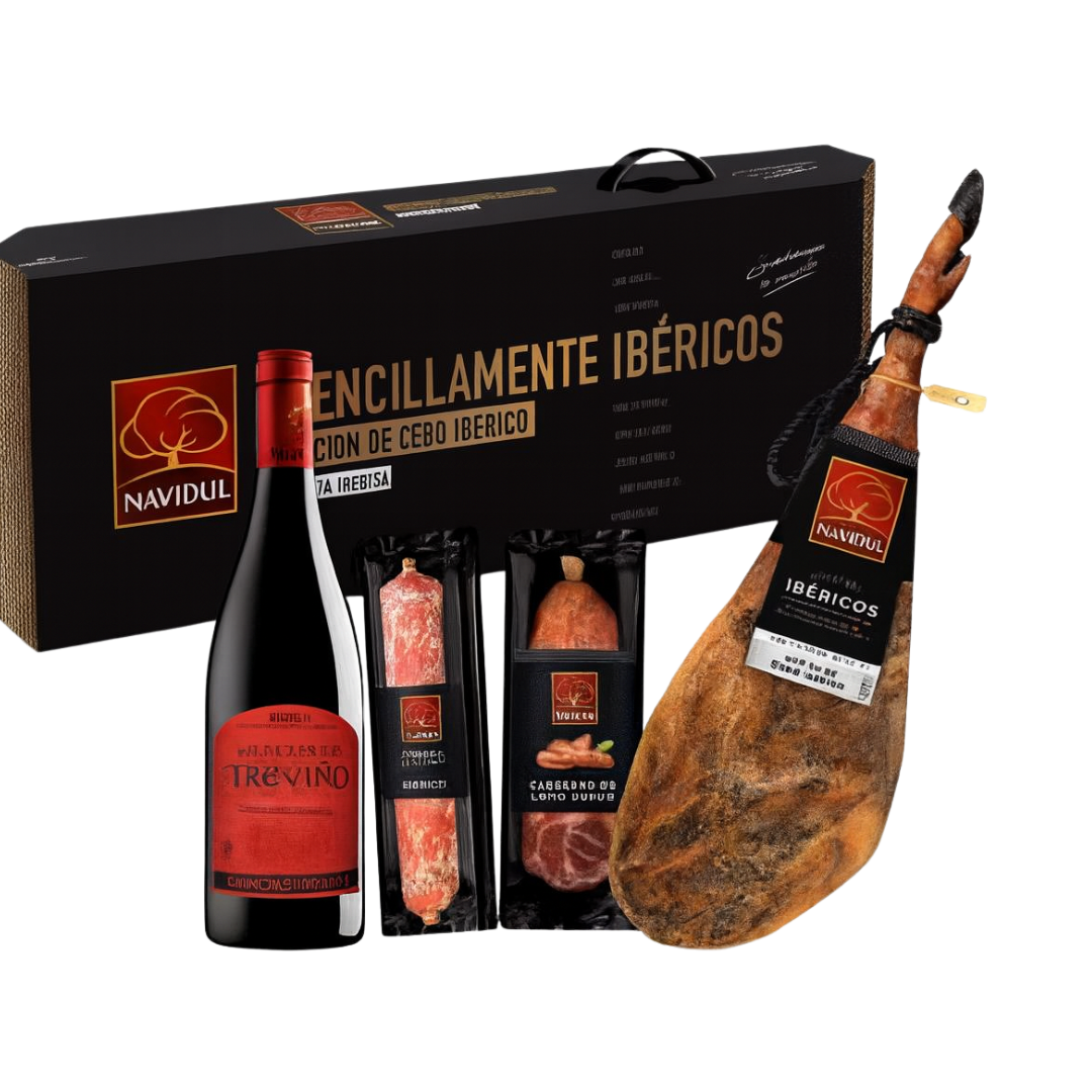 LOTE JAMON IB NAVIDUL VINO+CHORIZO+CABECERO