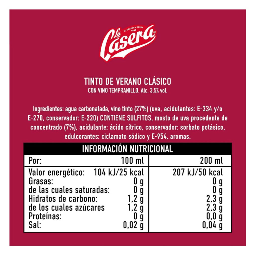 (*) TINTO VER. CASERA LIMON LATA 33 CL.
