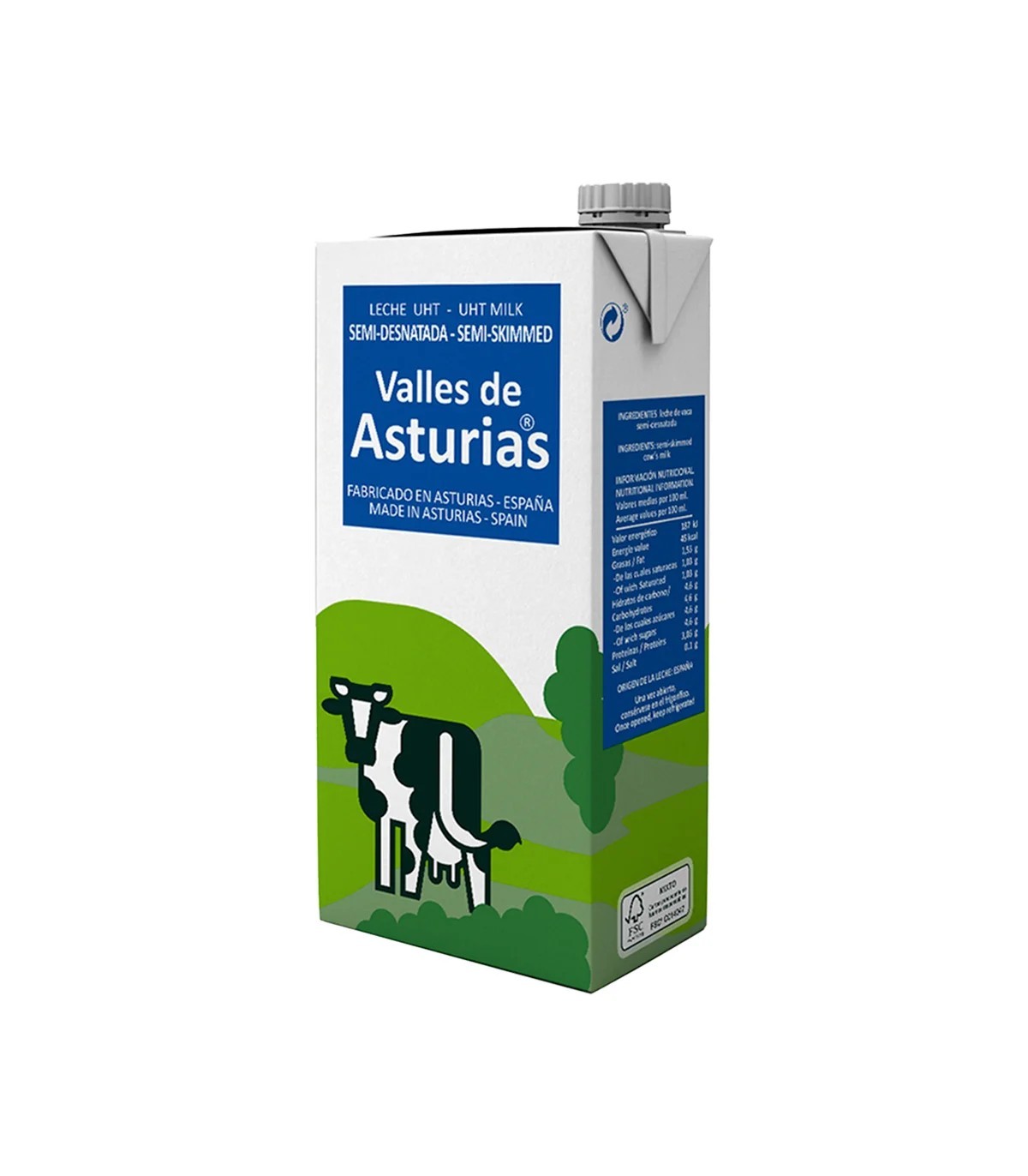 Leche Semidesnatada Valles de Asturias 1 L
