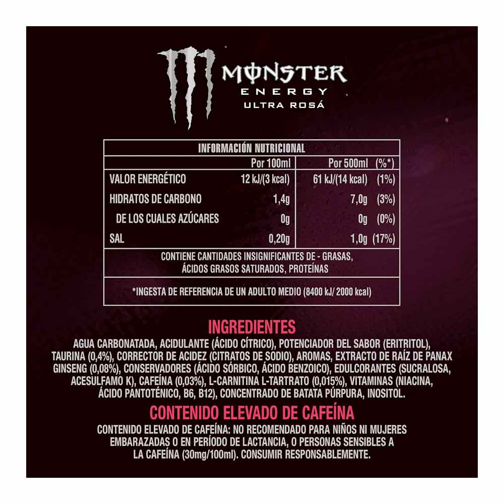 MONSTER ENERGY ULTRA ROSA 500ML