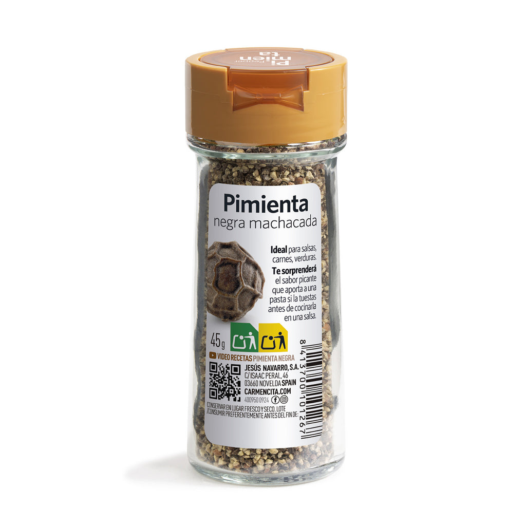 CARMENCITA PIMIENTA NEGRA MACHACADA TARRO CRISTAL