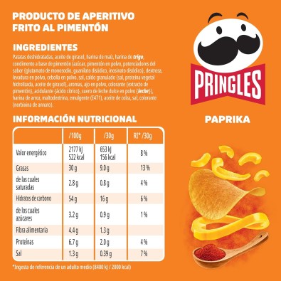 PRINGLES PAPRIKA 165GR