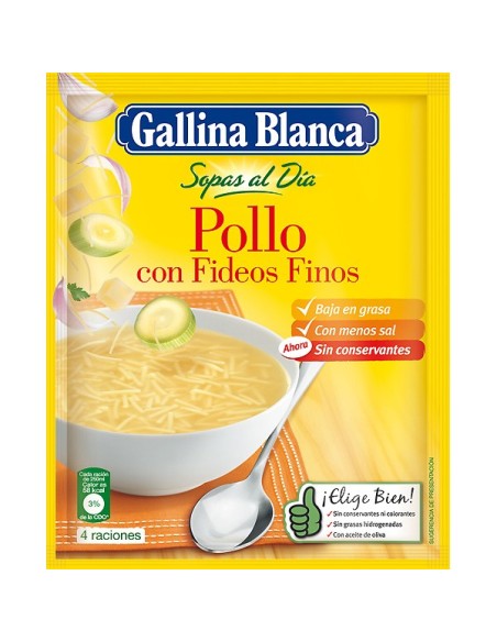 GALLINA BLANCA SOPA POLLO FIDEOS FINOS 71 GRS.