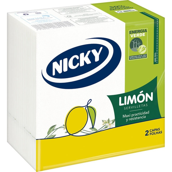 SERVILLETAS NICKY MAXI LIMON 65 UD