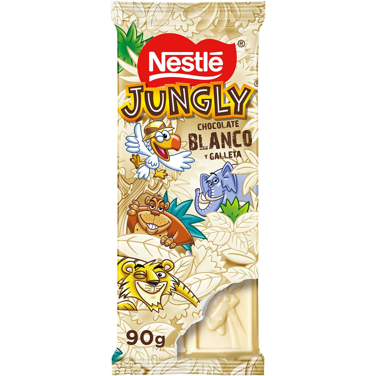 NESTLE JUNGLY CHOCOLATE BLANCO Y GALLETA 90GR