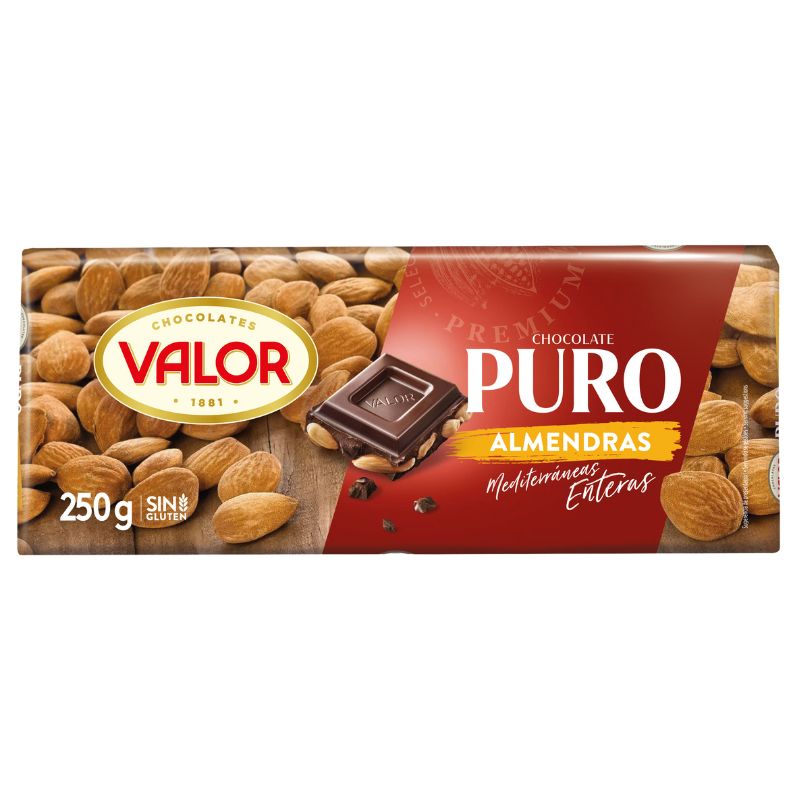 VALOR CHOCOLATE PURO ALMENDRAS 250G