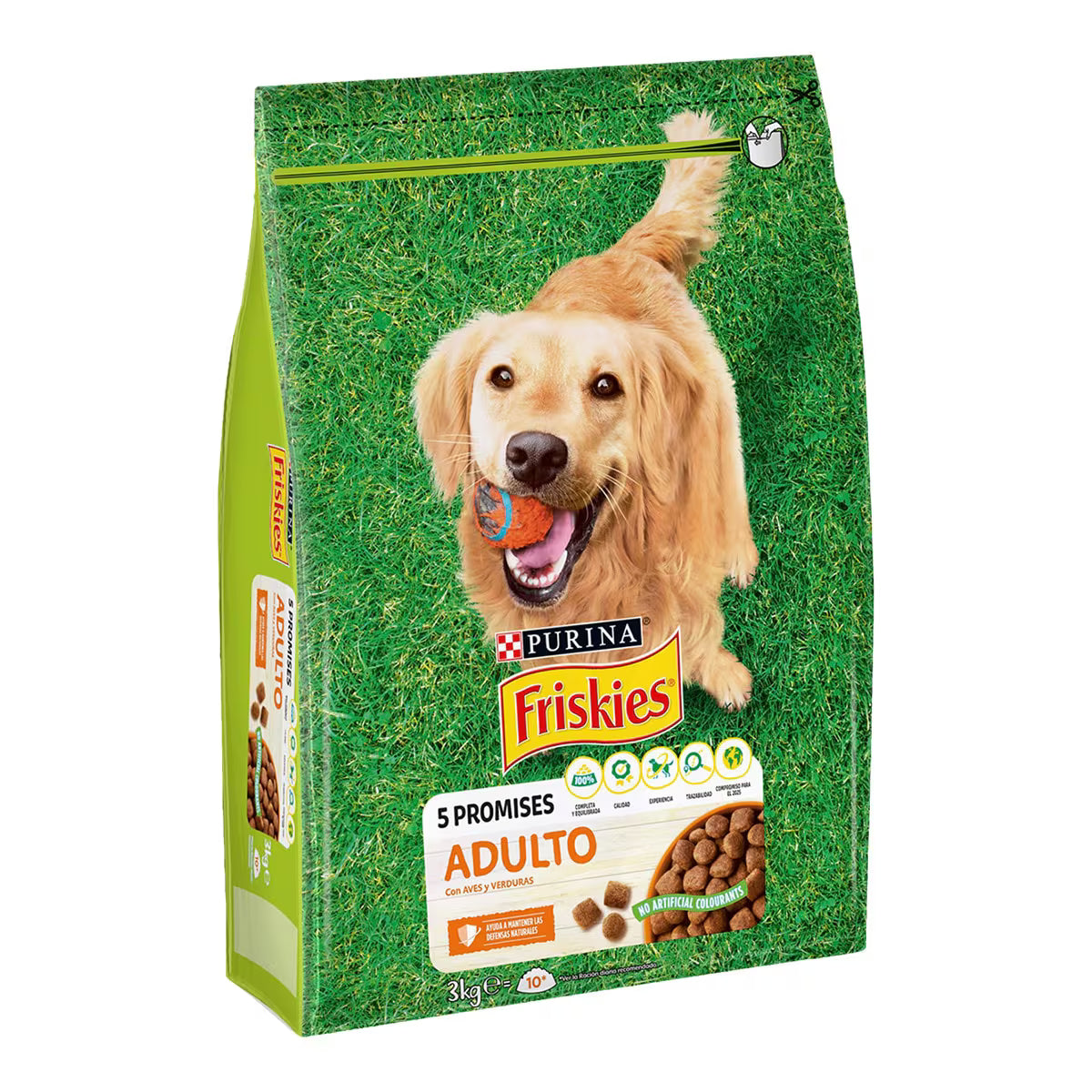FRISKIES PIENSO ADULTO AVES Y VERDURAS 3KG.