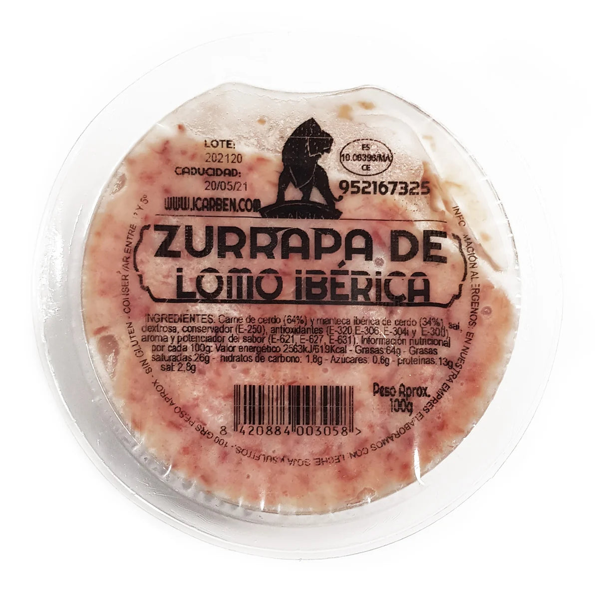 ICARBEN ZURRAPA LOMO IBERICA TARRO 100GR